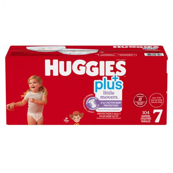 Huggies plus+ little movers diapers sizes 3 to 7