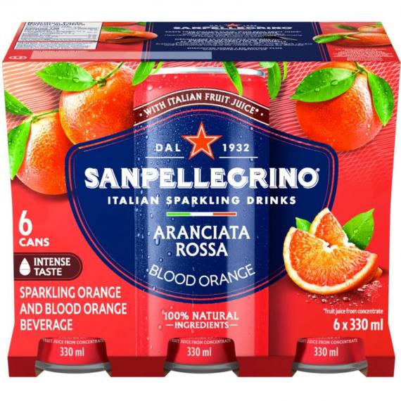 San Pellegrino Aranciata Rossa Sparkling Beverage, 24 × 330 mL