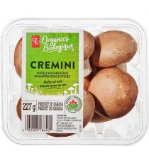 PC Organics Whole Cremini Mushrooms 227 g