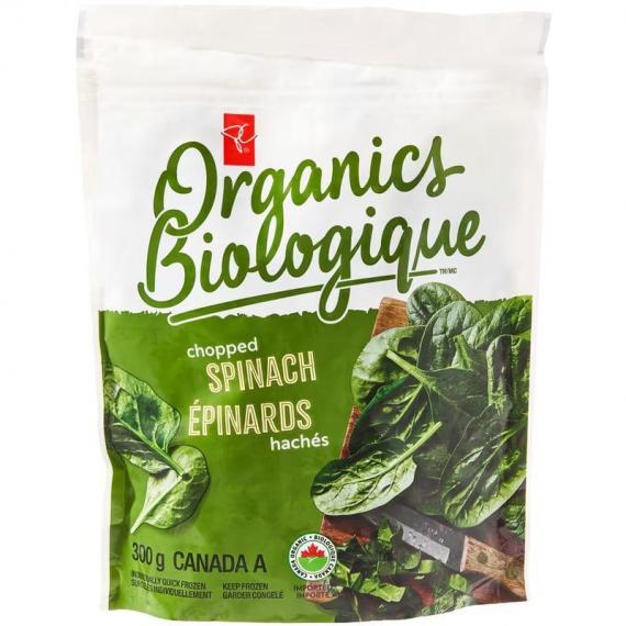 PC Organics Chopped Spinach 300 g