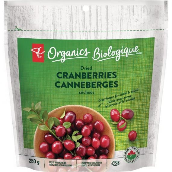 PC Organics Dried Cranberries 250 g