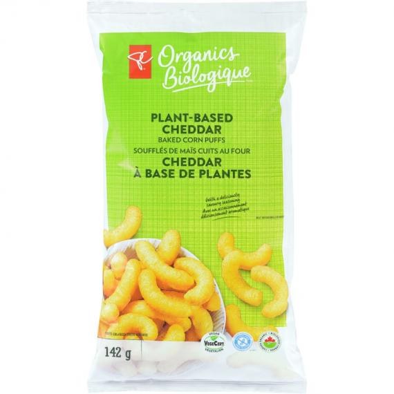 Soufflés de maïs cuits au four au cheddar végétal biologique PC (142 g)
