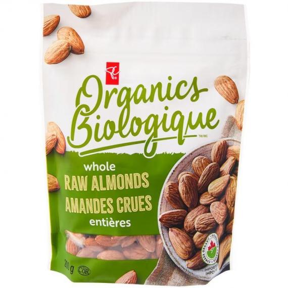 PC Organics Whole Raw Almonds 200 g