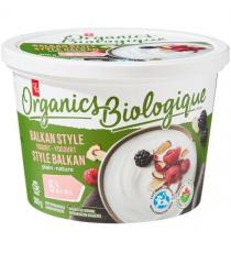 Yaourt nature style balkanique PC Organics 6 % de matières grasses 500 g
