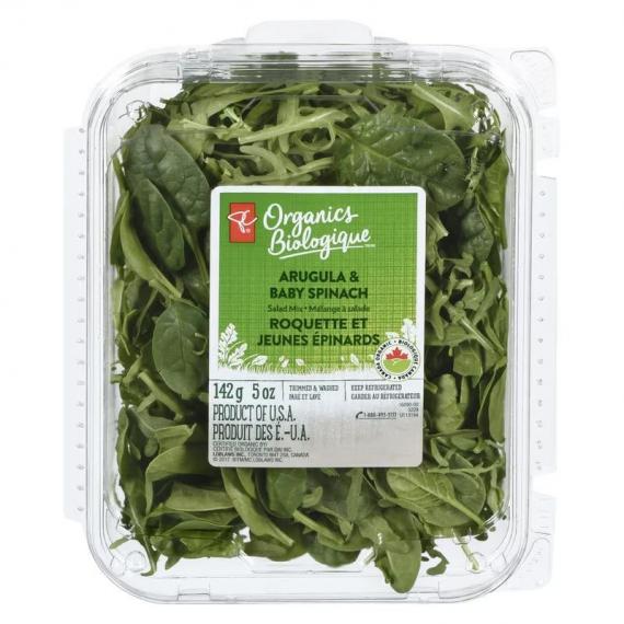 Mélange de salade de roquette et de jeunes épinards PC Organics 142 g