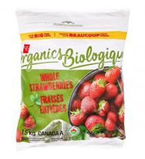 Fraises surgelées PC Organics, format Club 1,5 kg