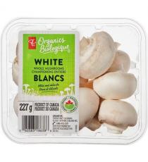 PC Organics White Mushrooms 227 g