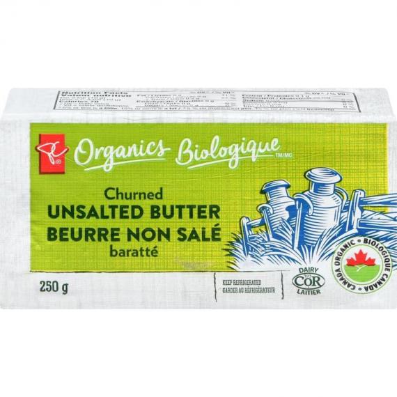 PC Organics Unsalted Butter Churned 250 g