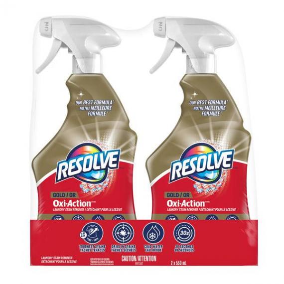 Resolve Gold Oxi-Action laundry stain remover 2x550 mL