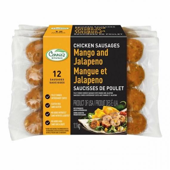 Saucisses de poulet à la mangue et aux jalapeños Connie's Kitchen 3 x 380 g (1,1 kg)