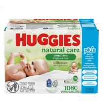 Huggies natural care plus+ sensitive wipes 15 packs of 72