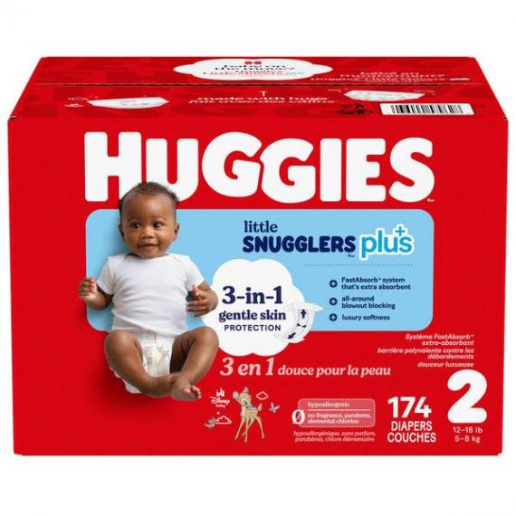 Couches Huggies plus+ Little Snugglers taille 2