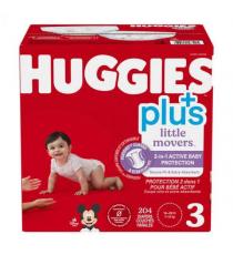Huggies plus+ little movers diapers sizes 3