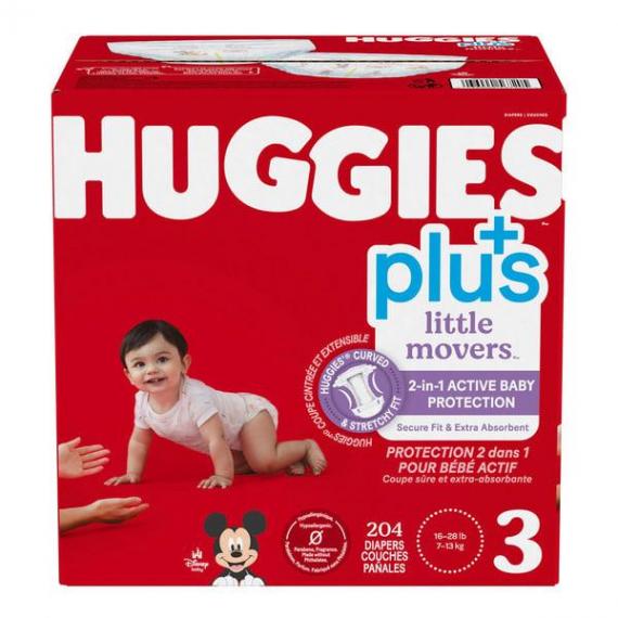 Huggies plus+ little movers diapers sizes 3