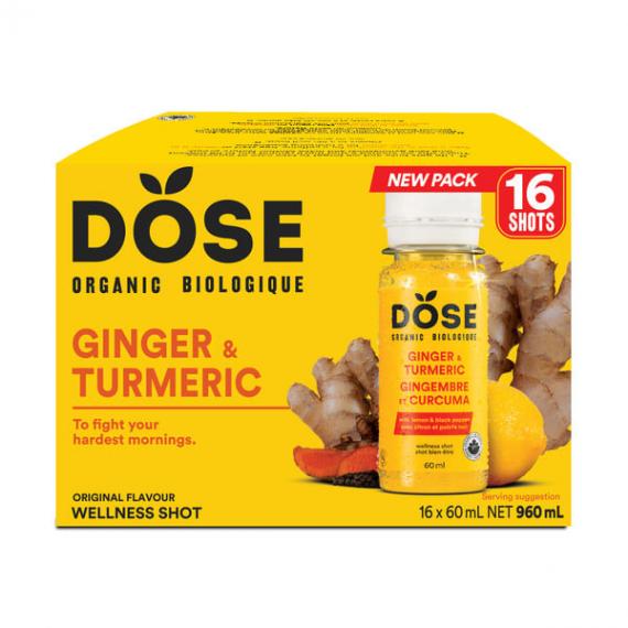 Dose Organic Ginger and Turmeric Wellness Shots 16 x 960 ml